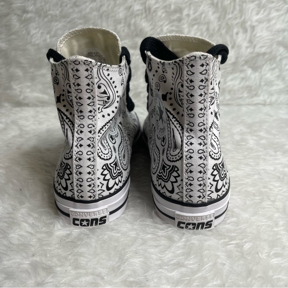 New men’s CONVERSE White & Black Bandana Print  Baca CTAS Pro Hi Top Size Men9 - Picture 11 of 14